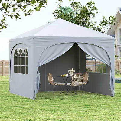 Immagine prodotto di Tenda da giardino pieghevole con parete laterale e borsa trasportabile, ideale per feste all'aperto e per proteggersi dal sole