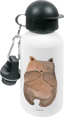 Produktbild von Mr. & Mrs. Panda Trinkflasche Bär Verlust - Weiß - Geschenk, Kita, Kinder, Teddy, Trauer Trauergeschenk Traurig Trösten Trost Liebeskummer, für den Kindergarten