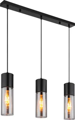 Produktbild von Globo Lighting Hängeleuchte Metall schwarz matt, 3x E27