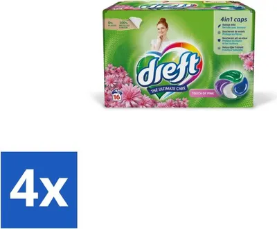 Produktbild von Dreft - Waschmittelkapseln - Hauch von Pink - Duftende Pflege - 16 Wäschen - Vorteilspack - 4 Stücke