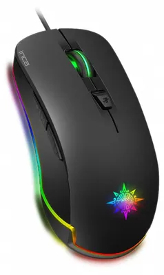 Produktbild von IMG-327 PRO Kabelgebundene Gaming-Maus 4800 DPI 6 Tasten RGB-Beleuchtung 150 cm Geflochtenes Kabel Beidhändiges Design Schwarz