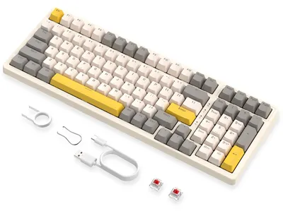 Immagine prodotto di Tastiera da gioco MAGIC-REFINER K3MAX, tastiera meccanica con retroilluminazione RGB a 18 colori, cablata. Tastiera Apex Pro TKL con tasti sostituibili, 100 tasti con tastierino numerico, anti-ghosting, imbottitura in schiuma EVA, switch rossi, compatibile con Windows/Mac