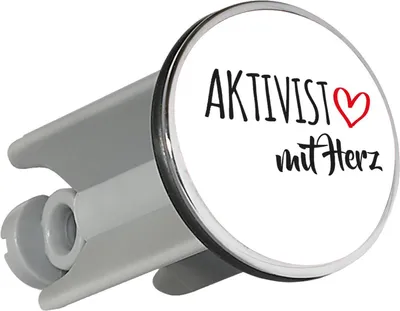 Produktbild von Huuraa Waschbeckenstöpsel Aktivist mit Herz 4cm höhenverstellbar Abflussstopfen Geschenkidee