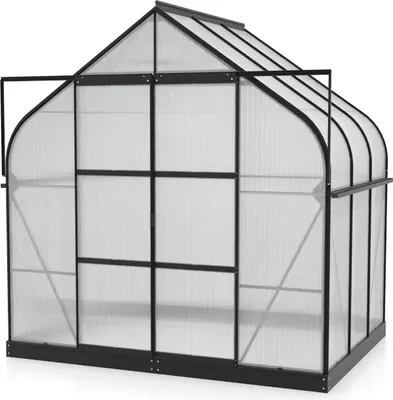 Produktbild von Vitavia Gewächshaus "Dione 5000" inkl. Stahlfundamentrahmen schwarz pulverbeschichtet 5,0 m² 4 mm HKP