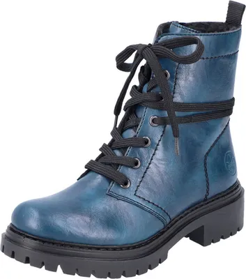 Produktbild von Rieker Damen Schnürboots Warmfutter Used Look Stiefelette 72675, Größe:41 EU, Farbe:Blau