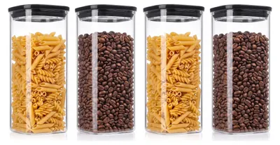 Zdjęcie produktu dla Zestaw 4 szklanych pojemników Arendo o pojemności 1600 ml każdy, z szklanymi pokrywkami, szczelnych dzięki uszczelce silikonowej, kwadratowych, wykonanych z borokrzemianu, odpornych w temperaturach od -40 do 400 °C, przezroczystych