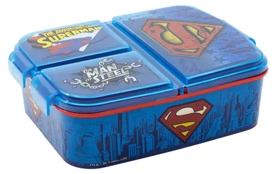 Produktbild von Superman Kinder Premium Brotdose Lunchbox Frühstücks-Box Vesper-Dose mit 3 Fächern