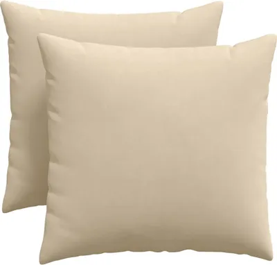 Image de vidaXL Coussins de canapé, lot de 2, couleur crème, 50 x 50 cm, en tissu