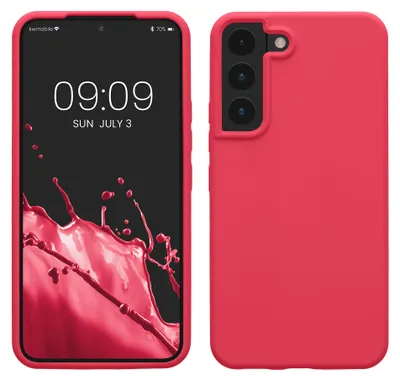 Produktbild von kwmobile Handyhülle für Samsung Galaxy S22 Hülle - Case Silikon - Kabelloses Laden - Schutzhülle Cover in Awesome Pink