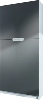 Produktbild von Vladon Büroschrank Logan V1, Germany, Aktenschrank mit 5 Fächern und 4 Türen, Weiß matt/Graphit Seidenmatt (82 x 185 x 37 cm)