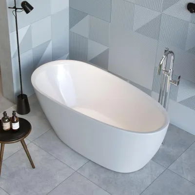 Image de ECOLAM Baignoire îlot Olia 160 × 75 cm | Baignoire autoportante de qualité supérieure | Ensemble complet avec bonde design Click-Clack