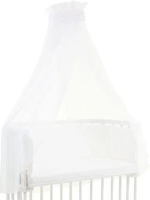 Produktbild von Babybay 100317 Himmel Pique mit Band für alle Modelle, weiß Punkte perlgrau