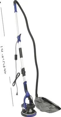 Obrázek produktu pro Elektrická bezprašná bruska na sádrokarton, příkon 850 W, rozsah otáček 800-1800 ot/min, nastavitelná délka 1,54-2 m, modrá barva