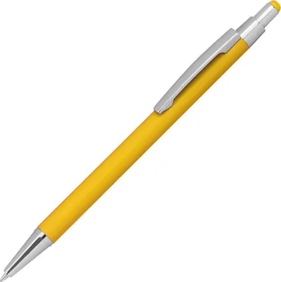 Produktbild von Touchpen Kugelschreiber aus Metall / gummiert / Farbe: gelb