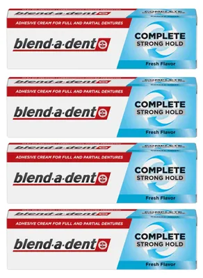 Produktbild von Blend-a-dent - Prothesenkleber Complete - 4er Pack - Starker Halt - Frischer Geschmack