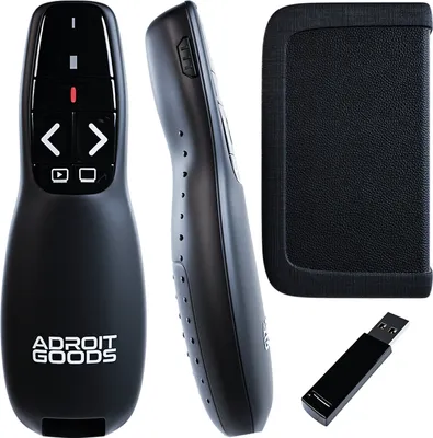 Produktbild von AdroitGoods Kabelloser usb-Presenter mit Zeiger - Präsentieren - Mit Laser - Powerpoint Präsentation Clicker inkl. Aufbewahrungsbox