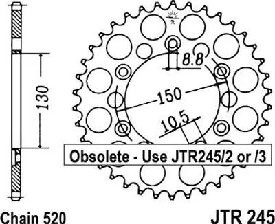 Productafbeelding van Achtertandwiel, stalen, voor motorfiets