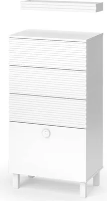 Image de Meuble salle de bain Vicco Sola Blanc 60.2x113cm avec 4 tiroirs, Model 40818