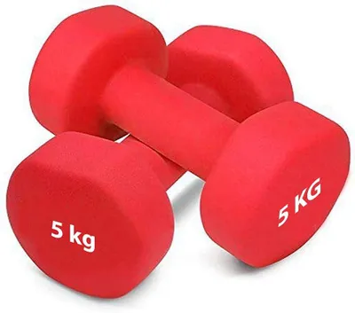 Produktbild von Hantelset sechseckig, 2 x 4 kg, Gummi, für Krafttraining zu Hause