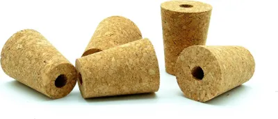 Produktbild von 5 x Konisch Korkstopfen mit Loch 34/24mm - Korkstopfen, Flaschenkorken, Korken für Weinflaschen