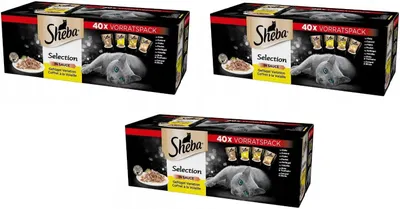 Produktbild von Sheba Selection Mini filets Katzenfutter nass in Sauce Geflügel Variation 120 Portionsbeutel à 85g (3-er Pack)