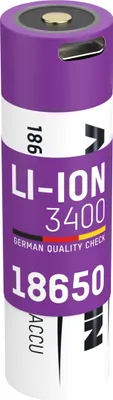 Produktbild von Ansmann 1307-0003, Wiederaufladbarer Akku, Lithium-Ion (Li-Ion), 3,6 V, 3400 mAh, 12,24 Wh, Silber