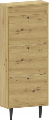 Produktbild von MATKAM Dotti 531 Schuhschrank in moderner Skandi-Optik| Ausklappbare Schuhablage, zusätzlicher Stauraum mit Einer Klapptür| Wandmontage, Artisan Eiche