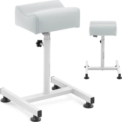 Produktbild von Kosmetik-Pediküre-Fußhocker, höhenverstellbar bis 67 cm, bis 80 kg - hellgrau