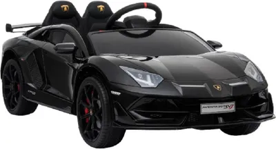 Zdjęcie produktu dla Pojazd dla dzieci - samochód elektryczny "Lamborghini Aventador SVJ" - licencjonowany - 12V7AH, 2 silniki - pilot 2,4 GHz, MP3, skórzane siedzenie + EVA + matowy czarny