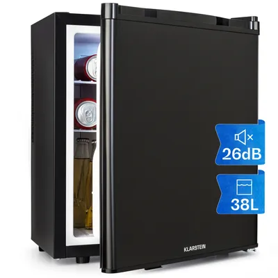 Produktbild von Klarstein Mini Kühlschrank für Zimmer, Mini-Kühlschrank für Getränke, Snacks & Kosmetik, Kleine Minibar, Kühlschrank Klein & Leise, Verstellbare Ablagen, Kleiner Skincar Kühlschrank 6-18°C, 38L