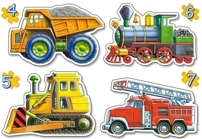Immagine prodotto di Puzzle 4 in 1 (4+5+6+7 pezzi) Veicoli 4256