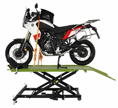 Produktbild von Motorradhebebühne hydraulisch 560 kg Breite 60 cm Schwerlast Scherenheber Motorradheber Heber grün
