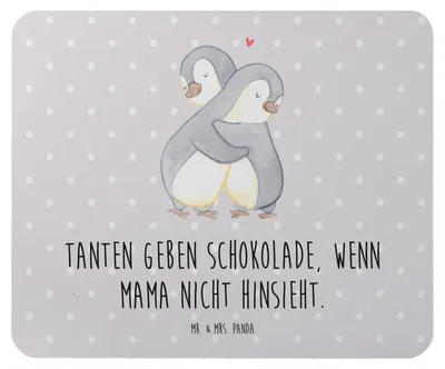 Produktbild von Mr. & Mrs. Panda Mauspad Tante Schokolade - Grau Pastell - Geschenk, Verwandte, Spaß, computermatte, Freuden, Geschenke, laptop, Mousepad, Mouse Pad, Freude, Neffe