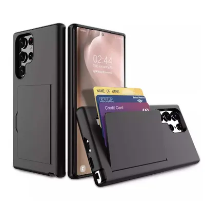 Image de Smartphonica Samsung Galaxy S22 Ultra case strong TPU with card holder - Noir