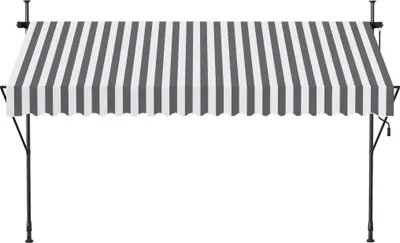 Produktbild von JOIEYOU Klemmmarkise 300 cm Breit Balkon Markise Ohne Bohren Balkonmarkise mit Handkurbel Höhenverstellbar Sonnenschutz Wetterfest, 300x120 cm Grauweiß