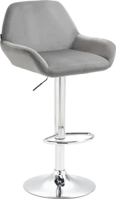 Produktbild von Barhocker HLO-CP8 Samt chrom  grau