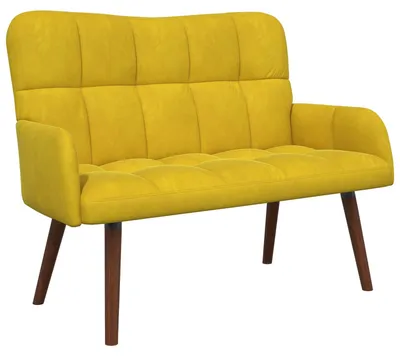 Image de Canapé 2 places vidaXL jaune 115 x 61 x 87 cm en velours (V)