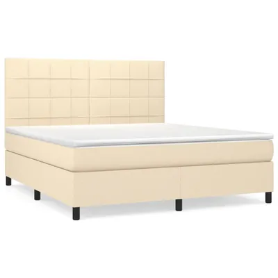 Produktbild von vidaXL Boxspringbett mit Matratze Creme 160x200 cm Stoff