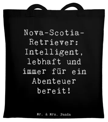 Produktbild von Mr. & Mrs. Panda einkaufsshopper Spruch Nova Scotia Duck - Schwarz - Geschenk, Tasche, Hunde, Hundeliebhaber, Shopping, treuer Freund, Schultasche, Jagdhunde, Jutebeutel