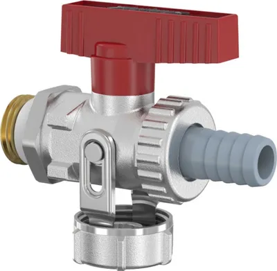 Produktbild von FL KFE-Kugelhahn Durchgang G1/2a PN16 MS vern. m. Schlauchverschr.
