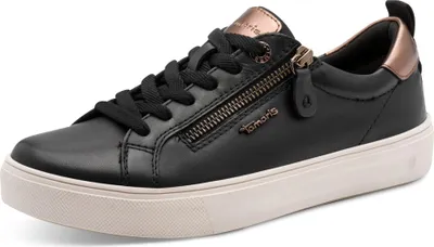 Produktbild von Tamaris Comfort Damen Court Sneaker lose Einlagen und Reißverschluss 8-83707-42, Größe:37 EU, Farbe:Schwarz