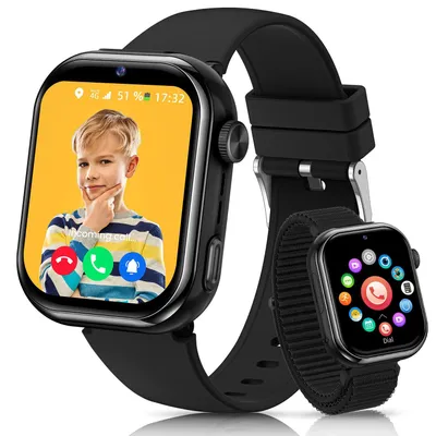 Produktbild von 2026 NEW 1000mAh 4G Kinder Smartwatch mit GPS & Telefonfunktion Smartwatch für 4–12 Jungen und Mädchen, für Android und IOS