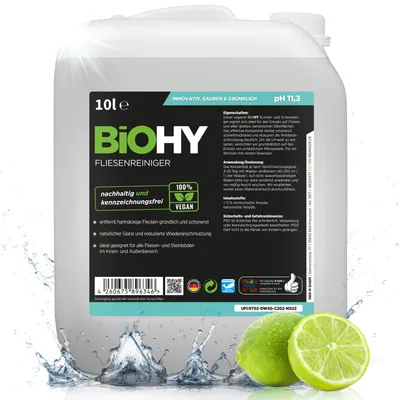 Produktbild von BiOHY Fliesenreiniger + Auslaufhahn, Bodenfliesen Reiniger, Fliesenreinigungsmittel, 10 l