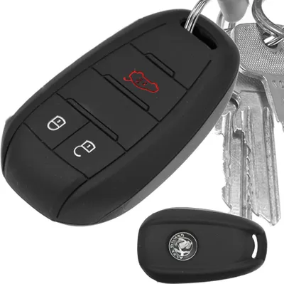 Produktbild von Auto Schlüssel Hülle Silikon Schutz Cover Schwarz kompatibel mit ALFA Romeo Giulia Stelvio Giulietta 3 Tasten KEYLESS SMARTKEY