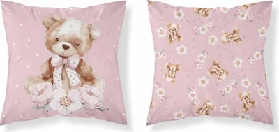 Produktbild von Kissenbezug, Baumwoll-Kinderkissenbezug 40x40 psba 0044a Teddybär