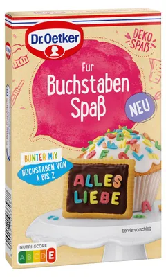 Zdjęcie produktu dla Dr Oetker Literki Fun Kolorowy Mix Jadalnych Literek 50g