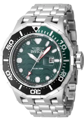 Produktbild von Invicta Pro Diver 47842 Herrenuhr - Quarzwerk - Edelstahl mit grünem Zifferblatt - 52 mm