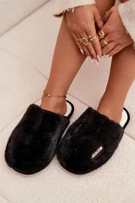 Immagine prodotto di Pantofole da donna in pelliccia nere Belinna 38/39