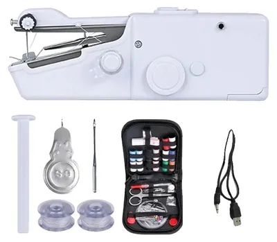 Obrázek produktu pro Miniaturní šicí stroj, přenosný design, snadné ovládání, bílá barva