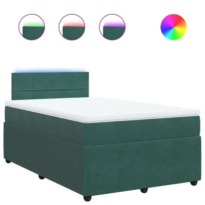 Produktbild von Boxspringbett mit Matratze Dunkelgrün 120x200 cm Samt